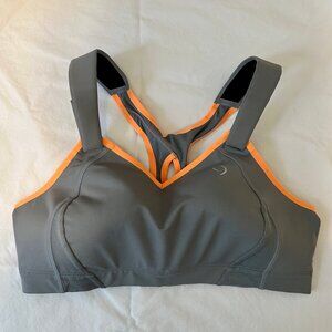 Gray & Orange Moving Comfort Juno 38C Sports Bra